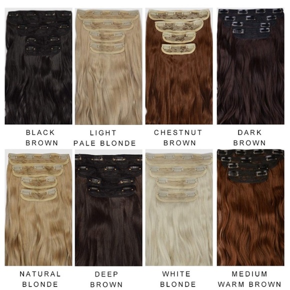 24” STRAIGHT CHESTNUT BROWN 280 G 4 PEICE CLIP INS